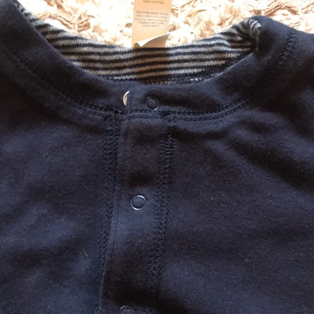 Baby gap reversible jack‎ stripe navy 3-6 mos